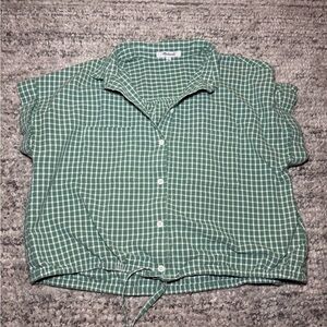 Madewell Green Checkered Top